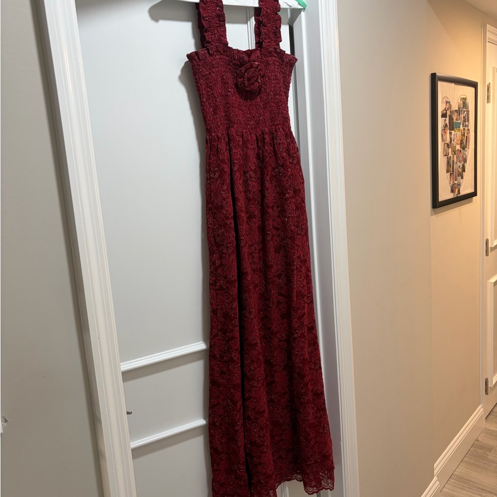 Hill House Home Rosetta Nap Dress in Claret Lace